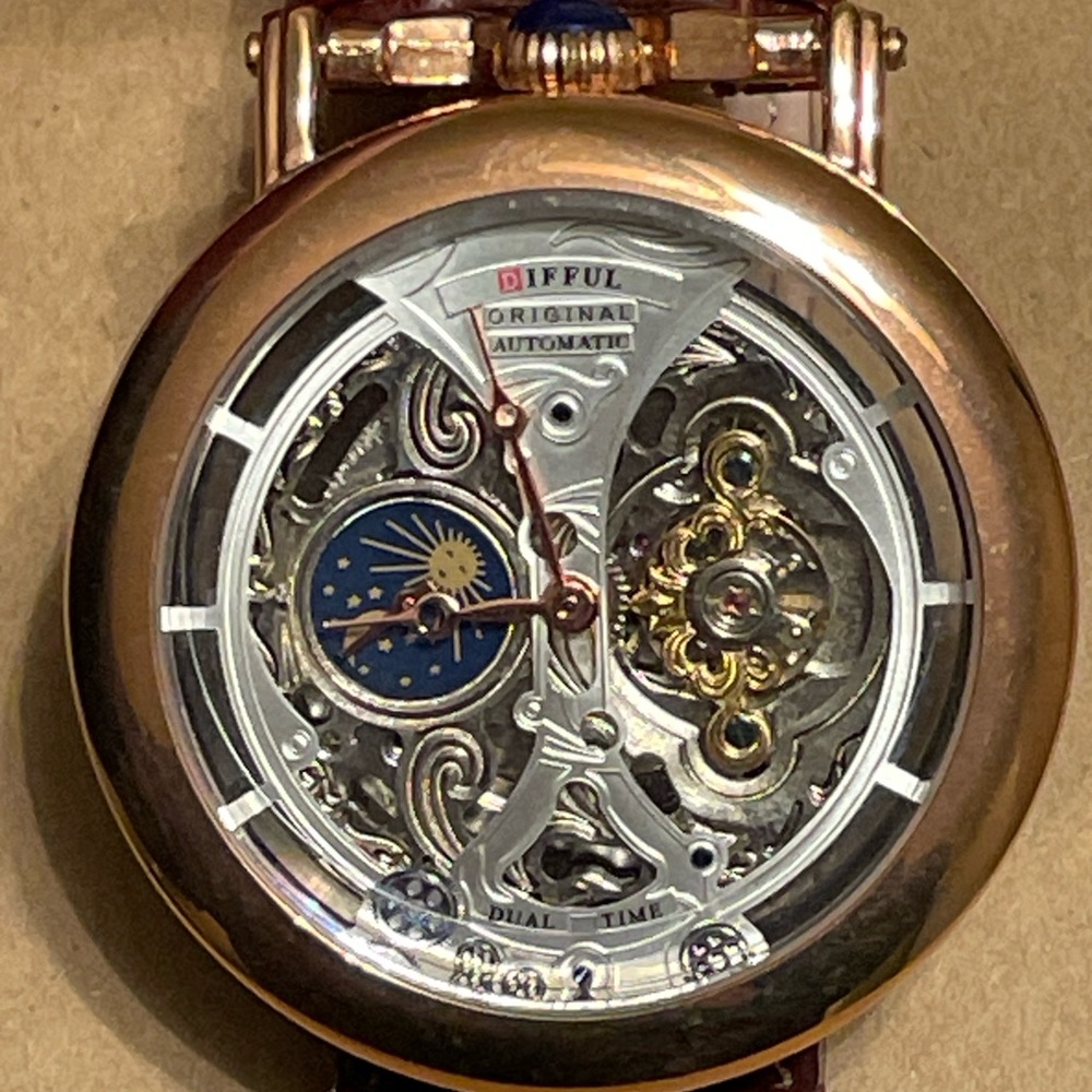 Difful Skeleton Automatic Mechanical Watch - Brow… - image 7